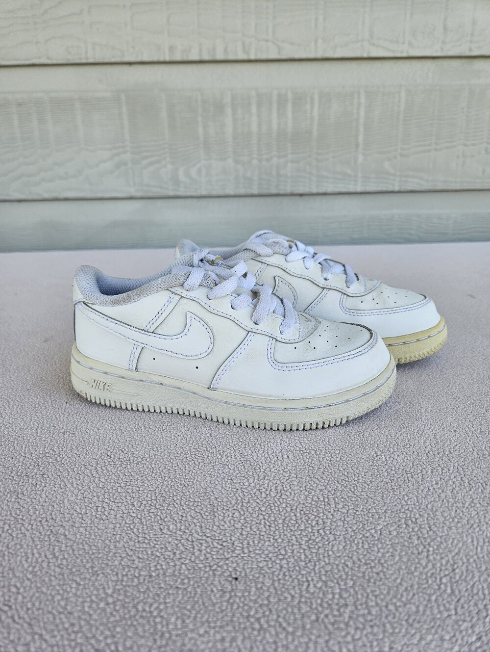Nike Air Force 1 AF1 Low Triple White Toddler SZ 10C Leather Tie 314194-117